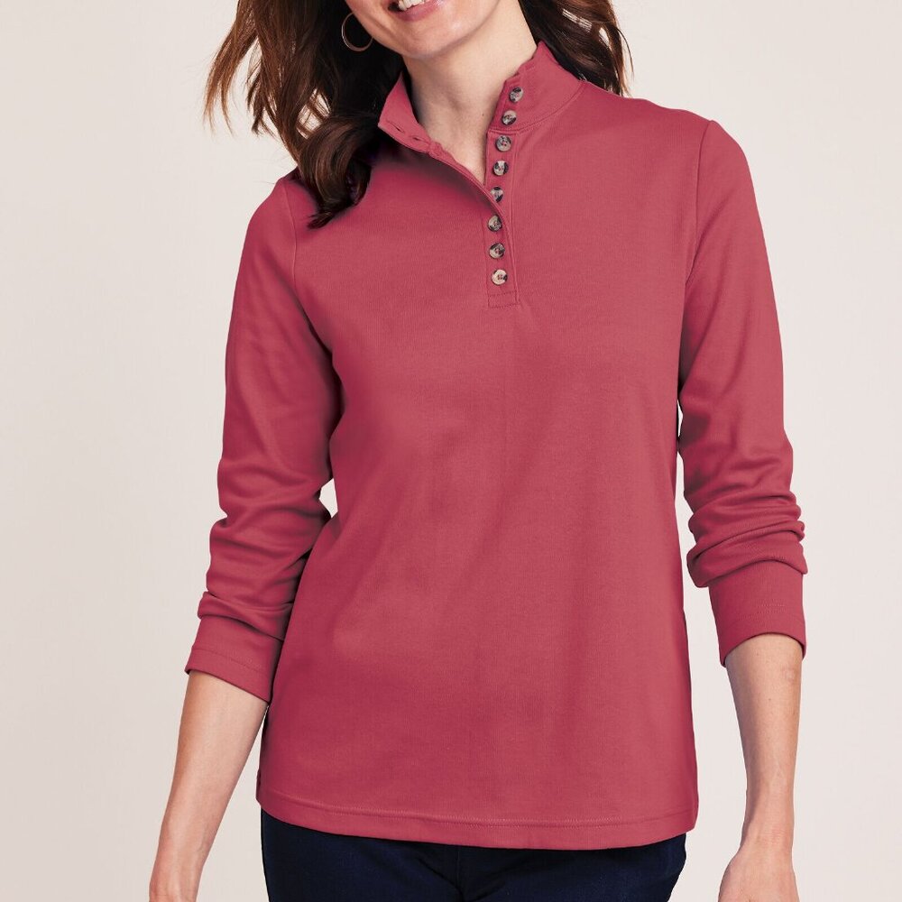 Henley or Mock Trutleneck Pomegranate 3XL NWOT
